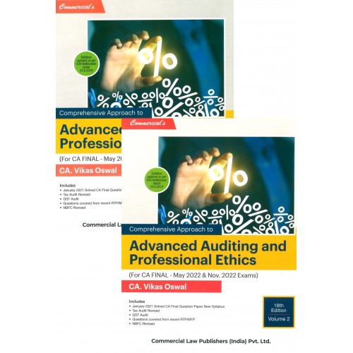 Commercial Law Publisher's Advanced Auditing & Professional Ethics for CA Final May 2022 Exam By CA. Vikas Oswal [2 Vols New Syllabus]